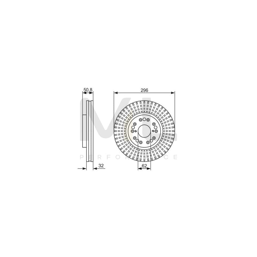 BOSCH 0 986 479 485 Brake Disc Vented, Coated | ML Performance Car Parts