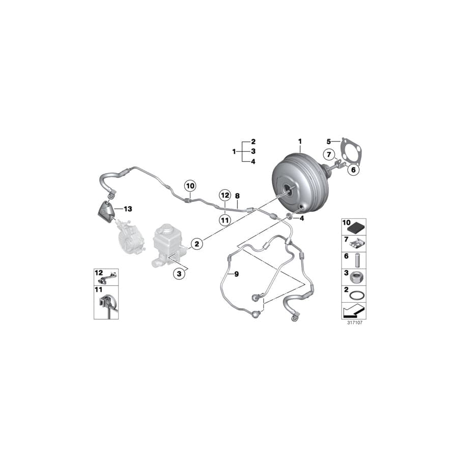 Genuine BMW 11667564963 F04 F13 F12 Vacuum Pipe (Inc. 750LiS, AlpinaB7L & AlpinaB7X)