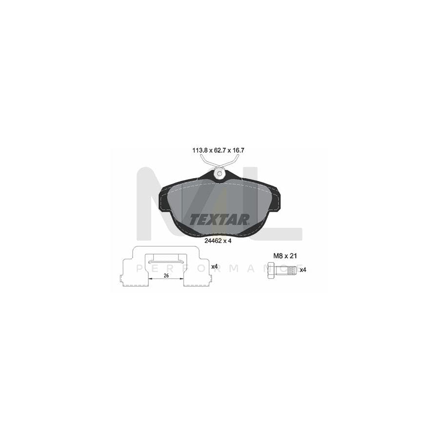 TEXTAR 2446201 Brake pad set for CITRO?N C6 Saloon not prepared for wear indicator