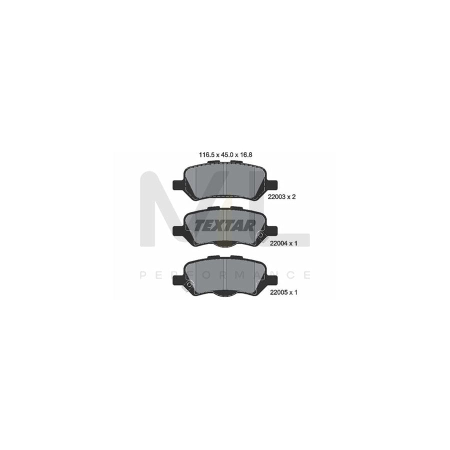 TEXTAR 2200301 Brake pad set for TOYOTA Venza (_V1_) with acoustic wear warning