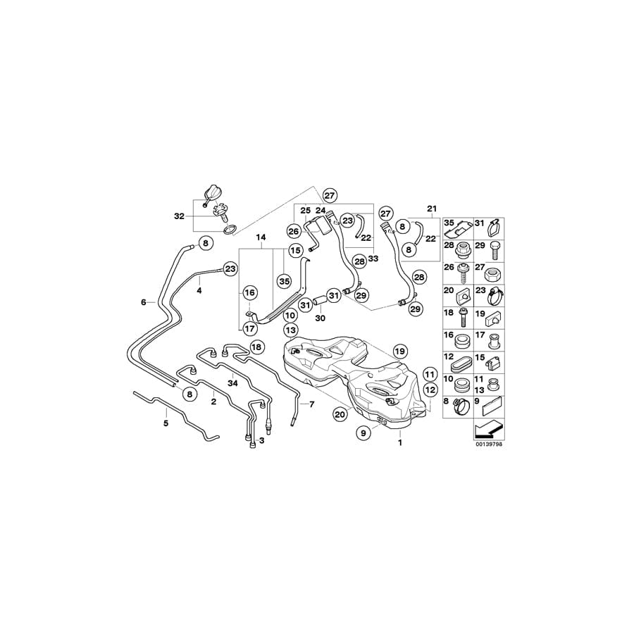 Genuine BMW 16117185363 E65 E67 E66 Hose (Inc. 745LiS, 750Li & 735i)
