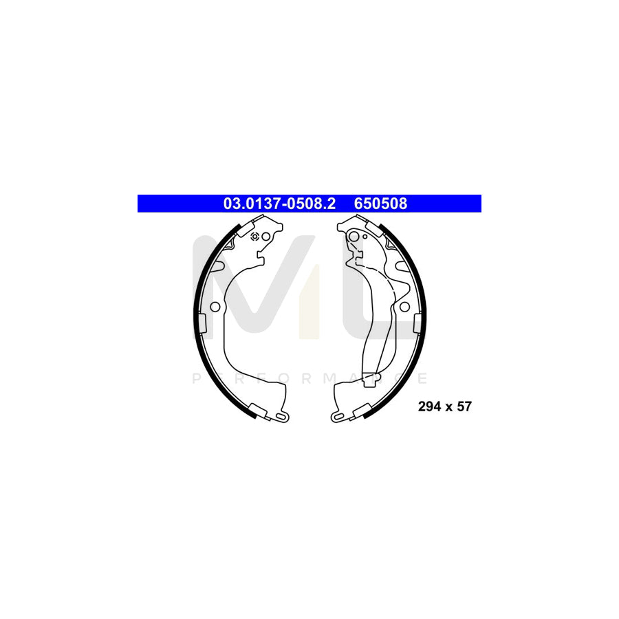 ATE 03.0137-0508.2 Brake Shoe Set for VW AMAROK with lever