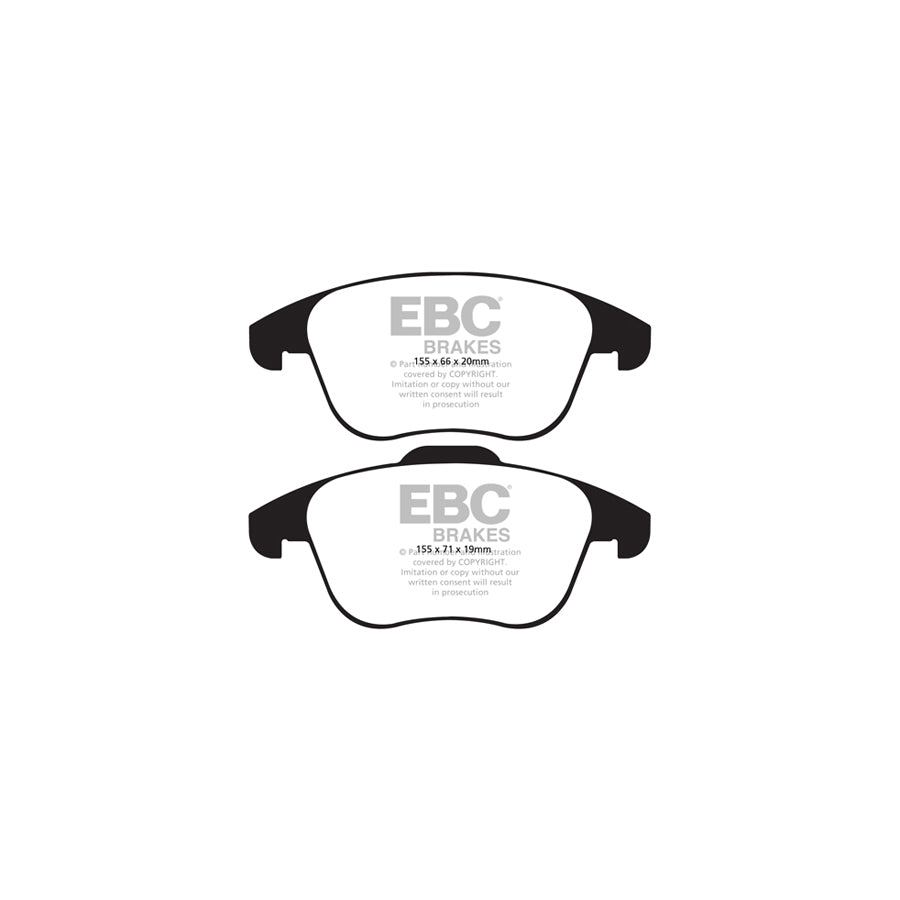 EBC PD16KF132 Audi 8U Q3 Greenstuff Front Brake Pad & BSD Disc Kit - TRW Caliper 2 | ML Performance UK Car Parts