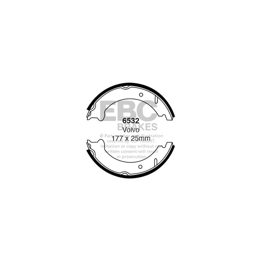 EBC 6532 Volvo Rear Brake Shoes 1 | ML Performance UK Car Parts