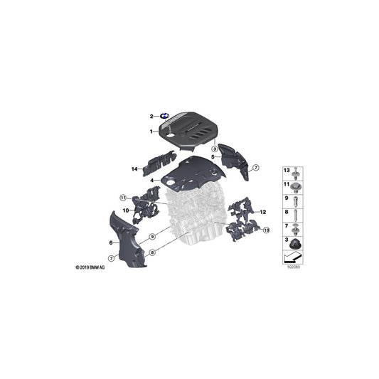 Genuine BMW 11148579915 G20 G01 G31 Acoustic Cover, Front (Inc. 320d, 520dX & X4 20dX)