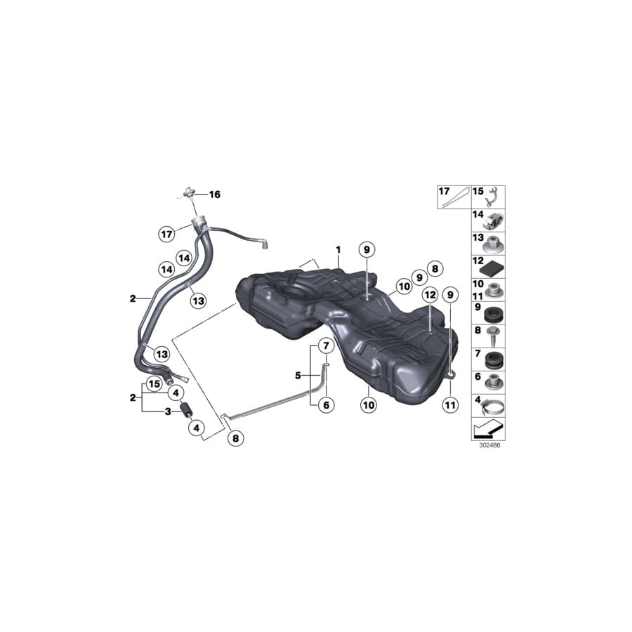 Genuine BMW 16117185148 F02 F01 Plastic Filler Pipe (Inc. 730d, 740LdX & 740dX)