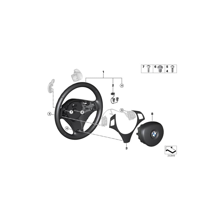 Genuine BMW 32306776952 E92 E93 Airbag Sport St. Whl. Lthr Steptronic (Inc. 330xd, 330d & 330xi)