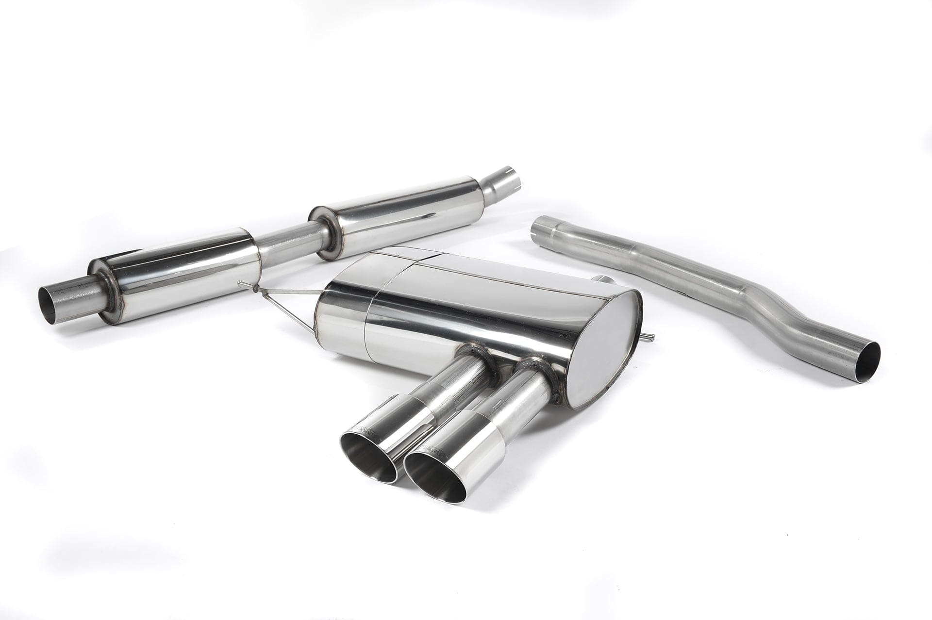 MillTek SSXM407 Mini F56 Cooper S Resonated Cat-Back with Polished Tips - ECE Approved