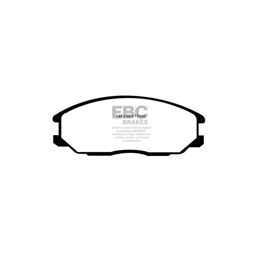 EBC PD03KF1296 Hyundai Santa Fe Yellowstuff Front Brake Pad & Plain Disc Kit - Akebono Caliper 2 | ML Performance UK Car Parts