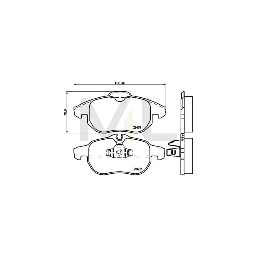 TEXTAR 2340203 Brake pad set prepared for wear indicator