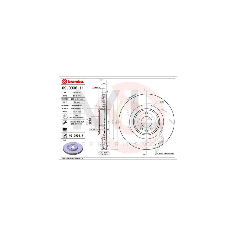 brembo-09-d936-11-brake-disc-for-porsche-macan-95b-internally-vented-slotted-coated-high-carbon-with-bolts-screws