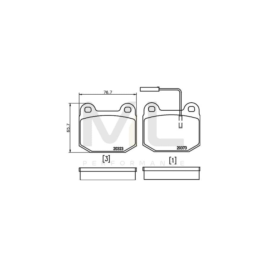 TEXTAR 2037301 Brake pad set for ALFA ROMEO 75 (162B) with integrated wear warning contact