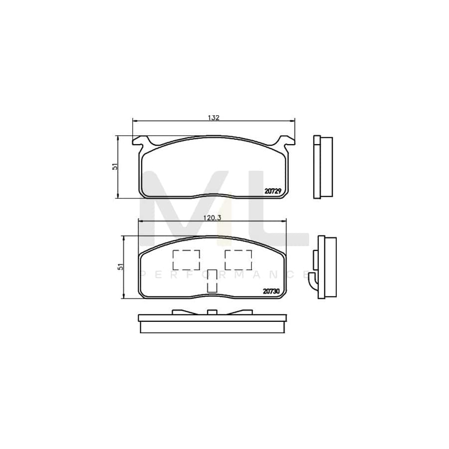 TEXTAR 2072902 Brake pad set not prepared for wear indicator
