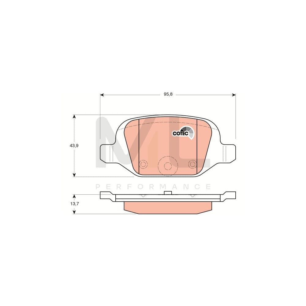 TRW Cotec Gdb1384 Brake Pad Set Not Prepared For Wear Indicator