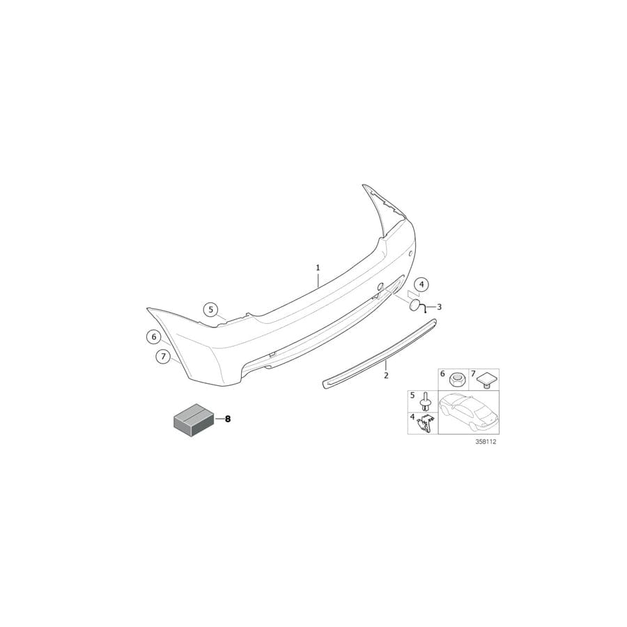 Genuine BMW 51127894798 E46 Flap, Towing Eye, Primed (Inc. 318ti, 316ti & 318td)