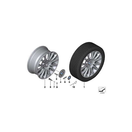 Genuine BMW 36117842657 F10 F12 F06 Light Alloy Rim 9JX19 ET:44 (Inc. 650iX, M550dX & 550i)