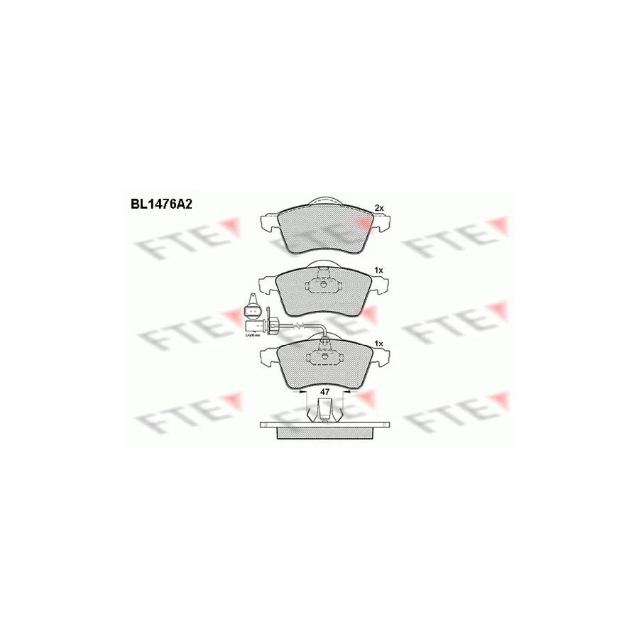 FTE Bl1476A2 Brake Pad Set for VW Transporter