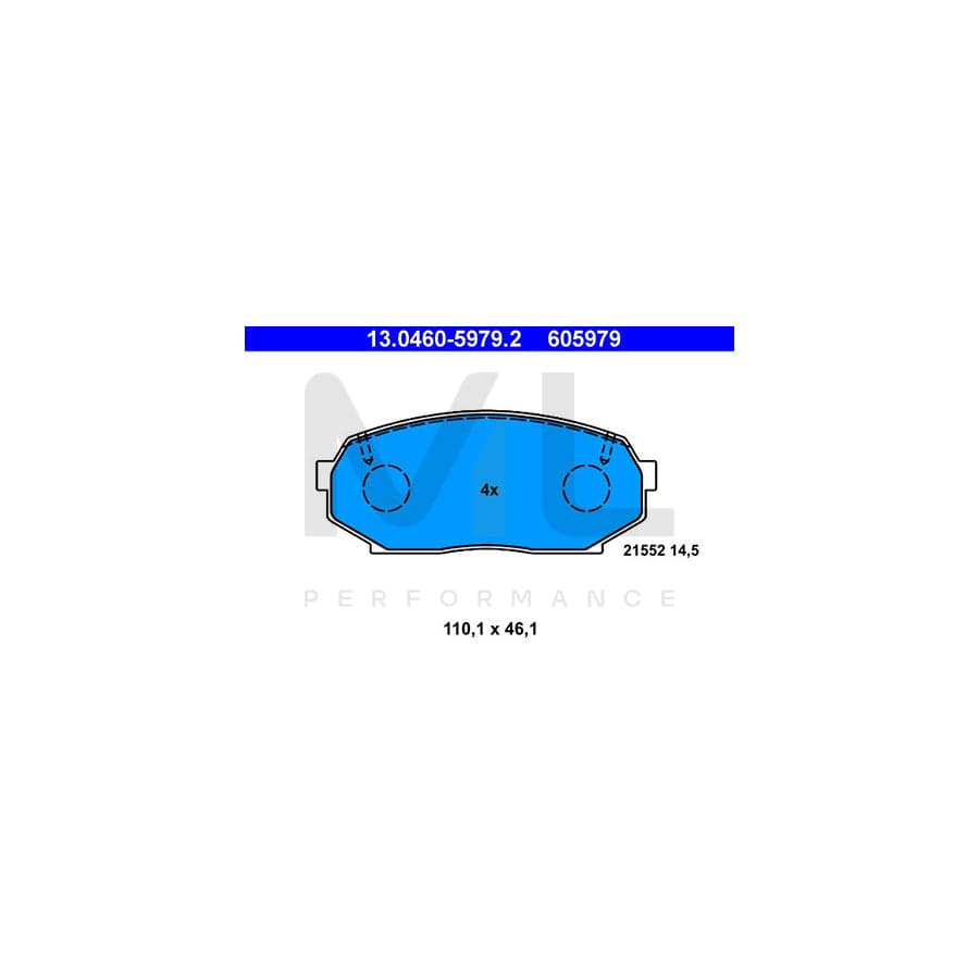 ATE 13.0460-5979.2 Brake pad set for MAZDA MX-5 I (NA) excl. wear warning contact, not prepared for wear indicator