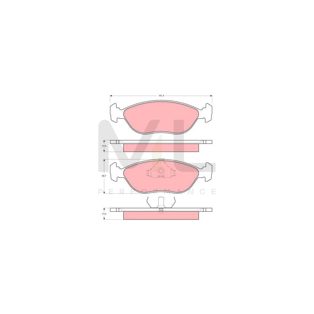TRW Gdb1246 Brake Pad Set Not Prepared For Wear Indicator
