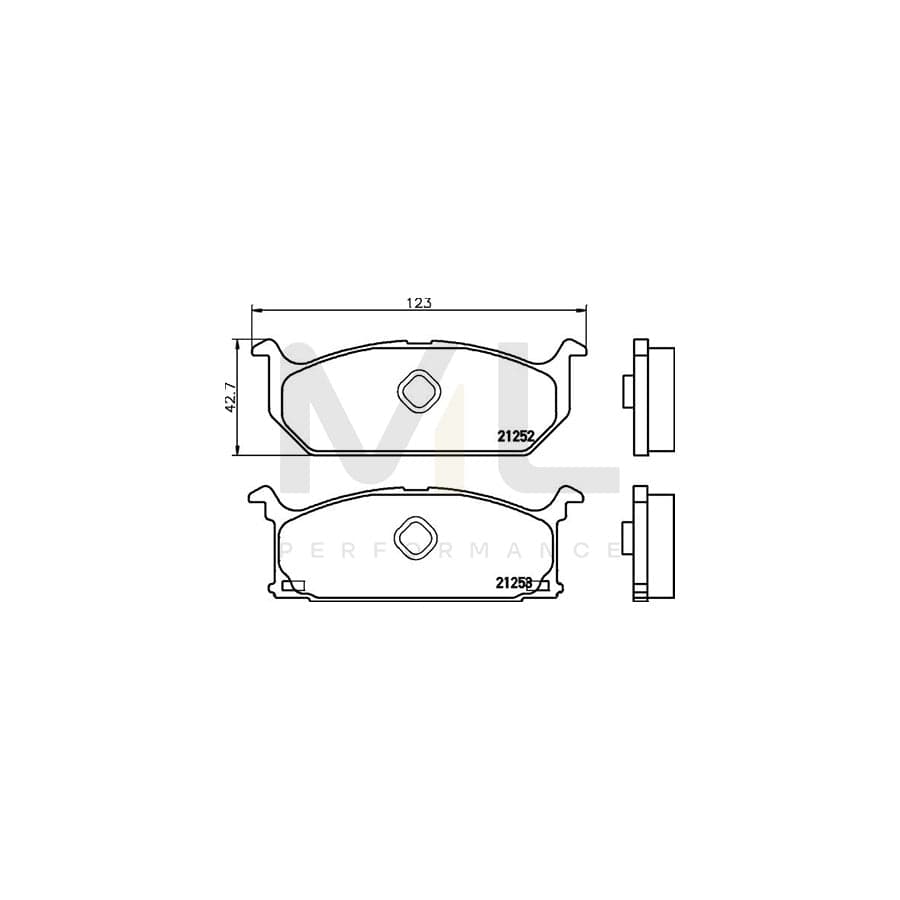 TEXTAR 2125202 Brake pad set not prepared for wear indicator