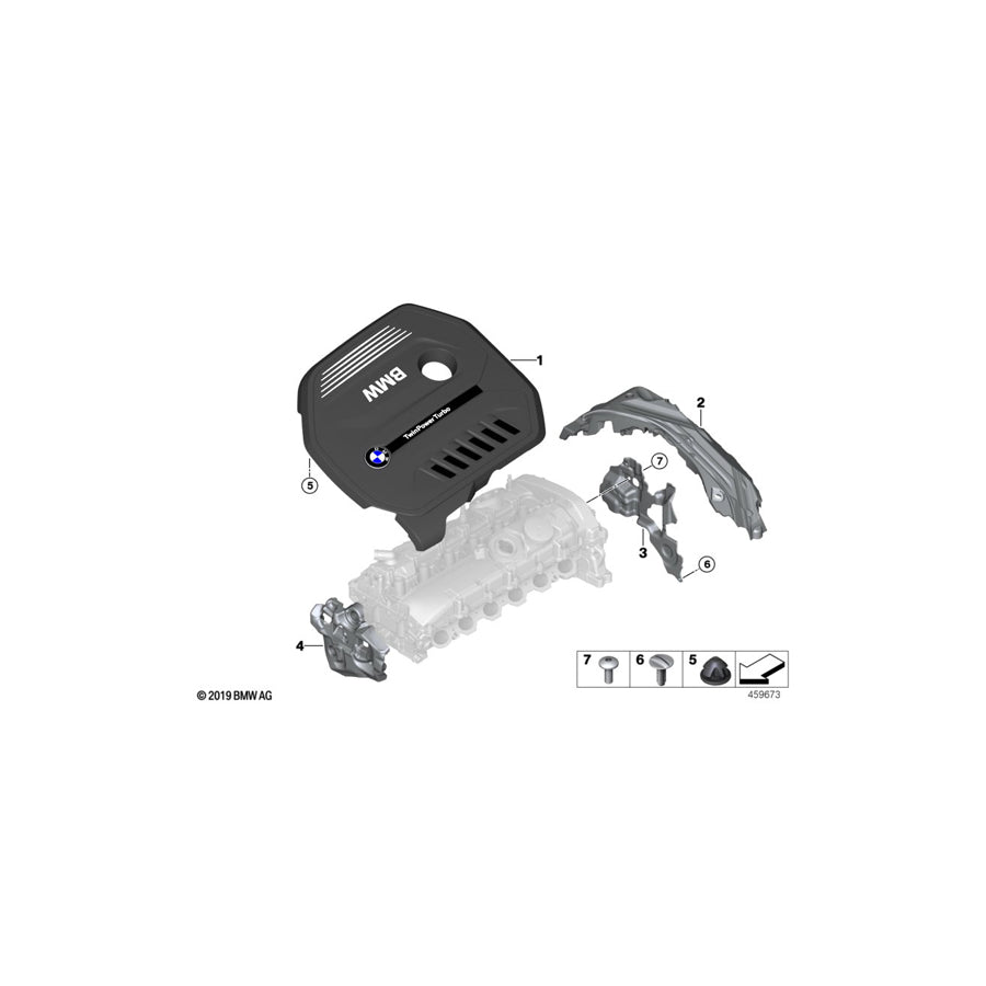 Genuine BMW 11148658128 F36 F22 G11 Acoustic Cover Front (Inc. 340i, 740LiX & 740iX)