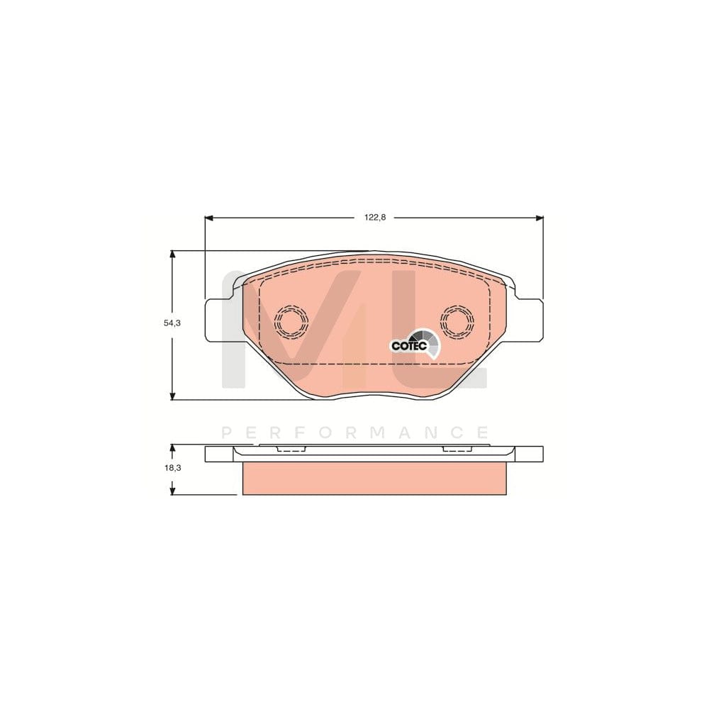 TRW Cotec Gdb1571 Brake Pad Set For Renault Megane Not Prepared For Wear Indicator