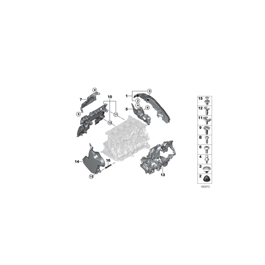 Genuine BMW 11148740060 G06 G12 G11 Clip M12 (Inc. X4 30iX, 630i & 320i)