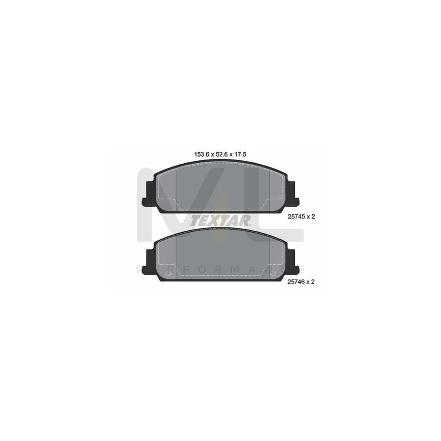 TEXTAR 2574501 Brake pad set not prepared for wear indicator