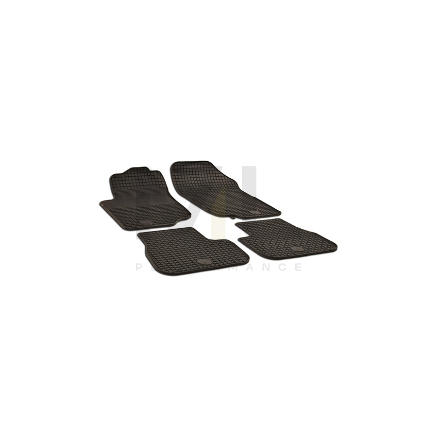 WALSER 50388 Floor mat set for PEUGEOT 207 SW Elastomer, Front and Rear, Quantity: 4, Black