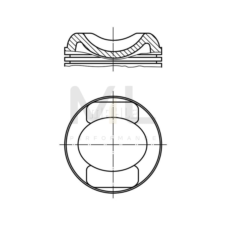 MAHLE ORIGINAL 031 55 00 Piston 74,0 mm, without cooling duct | ML Performance Car Parts