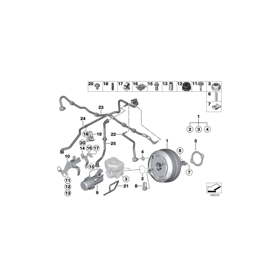 Genuine BMW 11667618496 F30 Vacuum Pipe (Inc. Hybrid 3)