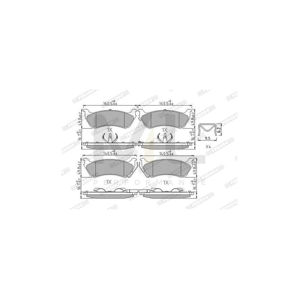 Ferodo Premier FDB1401 Brake Pad Set Suitable for Mercedes-Benz Ml-Class (W163) With Acoustic Wear Warning, With Piston Clip, Without Accessories