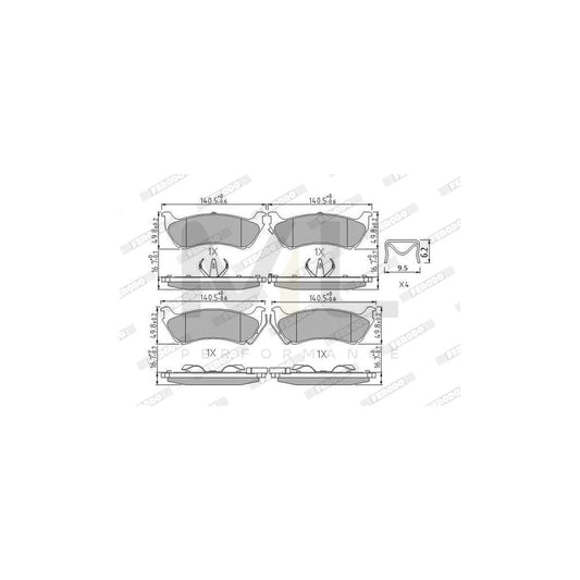 Ferodo Premier FDB1401 Brake Pad Set Suitable for Mercedes-Benz Ml-Class (W163) With Acoustic Wear Warning, With Piston Clip, Without Accessories