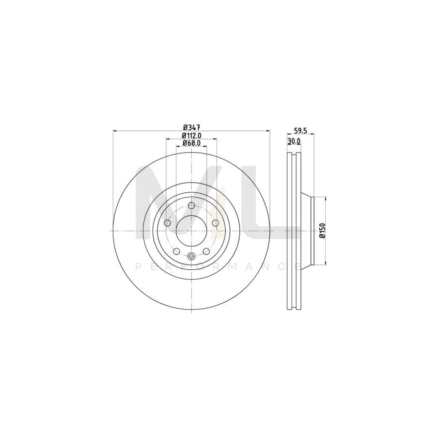 HELLA PRO 8DD 355 111-161 Brake Disc for AUDI A6 Externally Vented, Coated, without wheel hub, without wheel studs | ML Performance Car Parts