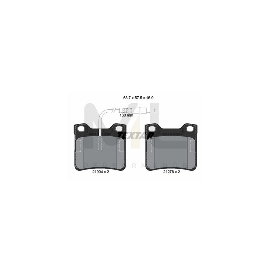 TEXTAR 2190403 Brake pad set with integrated wear warning contact