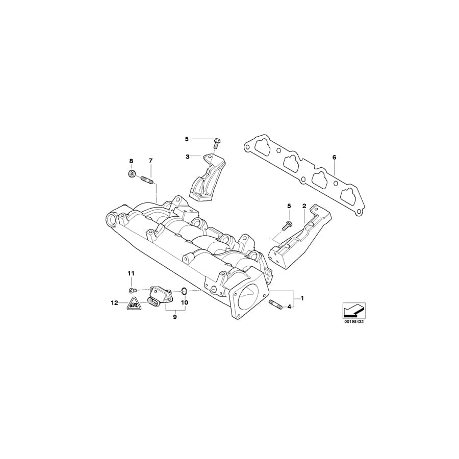 Genuine BMW 11611524534 R53 Bracket, Charge-Air Cooler (Inc. Cooper S & Coop.S JCW GP)