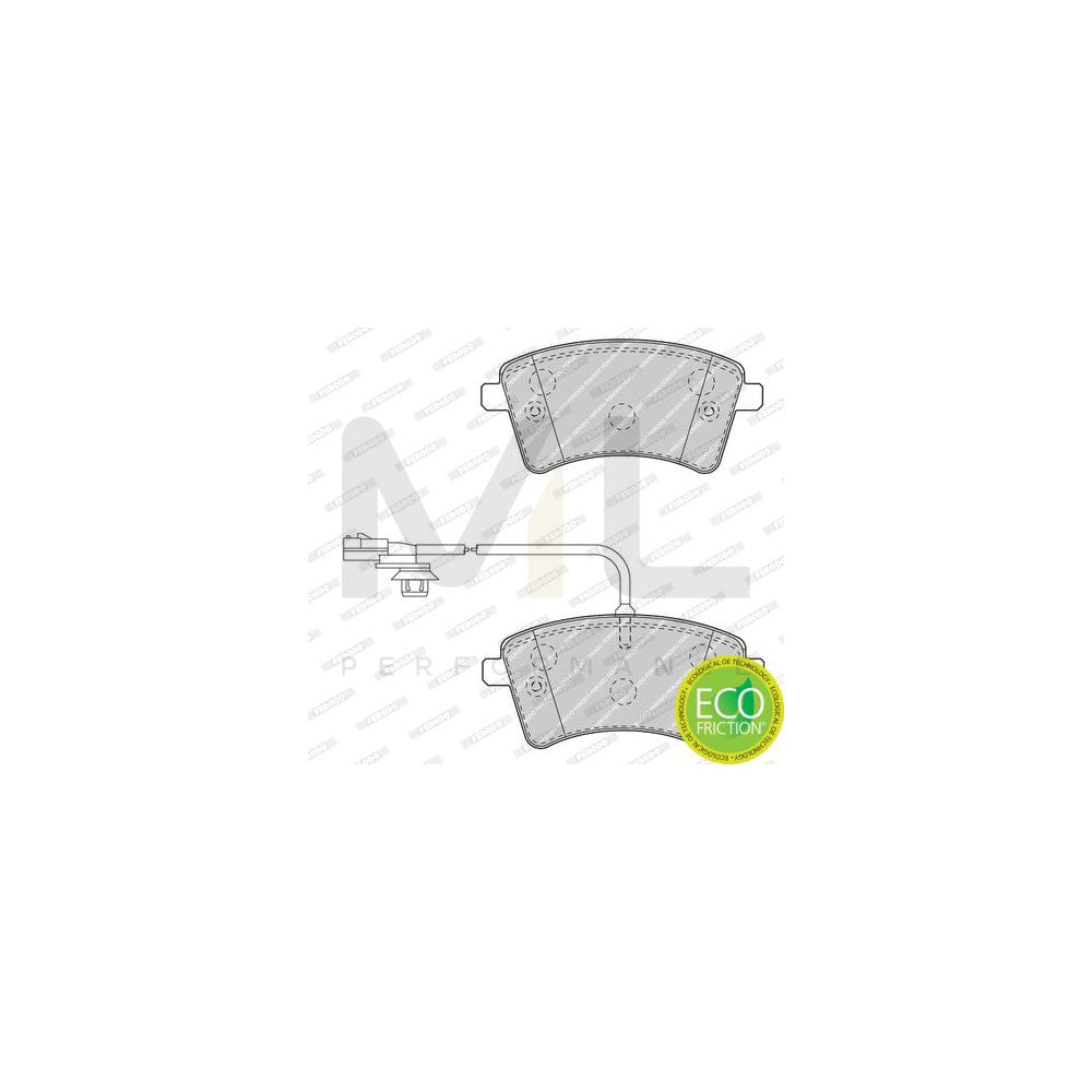 Ferodo Premier Eco Friction FDB4340 Brake Pad Set for Renault Kangoo Incl. Wear Warning Contact, With Accessories