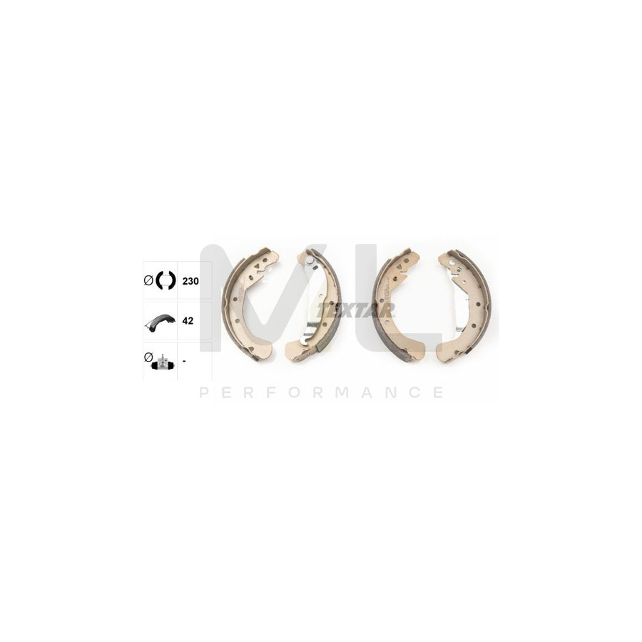 TEXTAR 91049000 Brake Shoe Set with handbrake lever