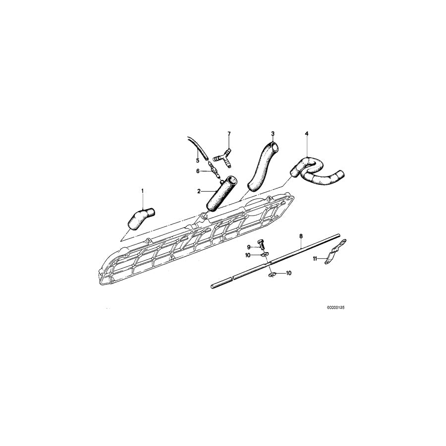 Genuine BMW 11151266394 E24 E23 E12 Vent Hose (Inc. 730, 630CS & 525)
