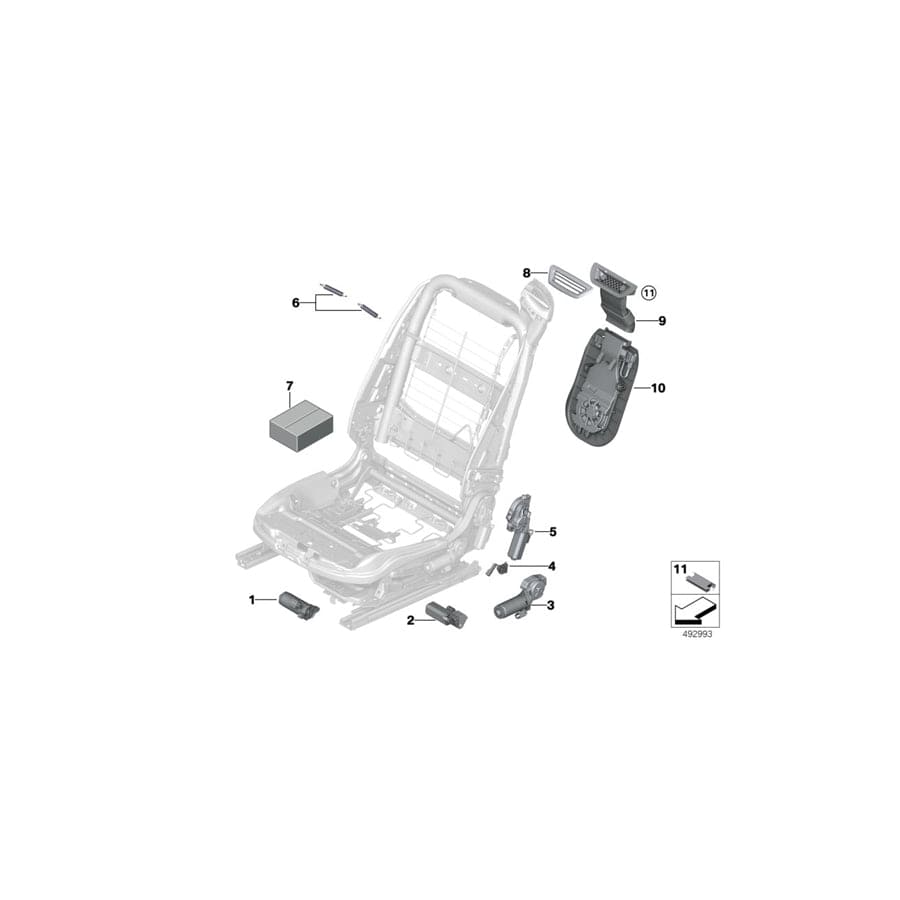 Genuine BMW 52107309660 F83 F06 F13 Drive, Seat Angle Adjustment Right (Inc. 435i, 430d & 440iX)