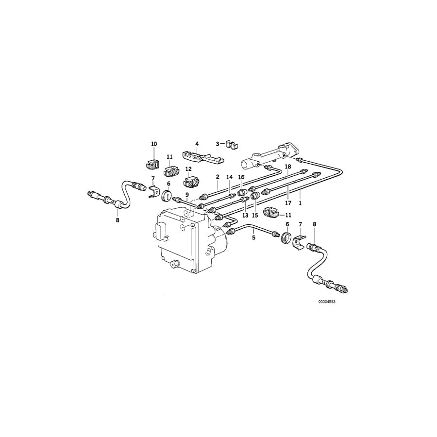 Genuine BMW 34326755540 E34 E39 Pipe M12/M12-960mm (Inc. 540i, 520i & 523i)