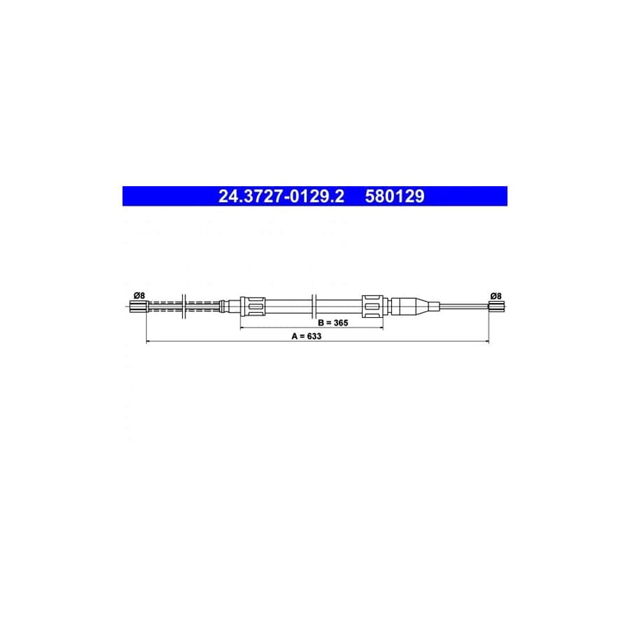 ATE 24.3727-0129.2 Hand Brake Cable