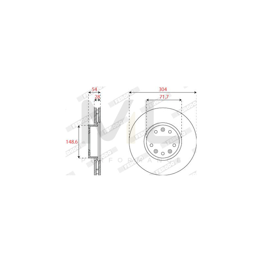 Ferodo DDF2782C Brake Disc Vented  - Pair