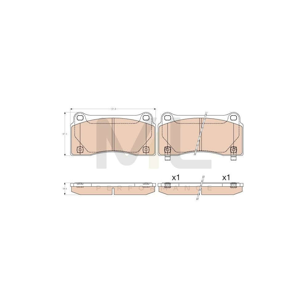 TRW Gdb3573 Brake Pad Set For Nissan Gt-R (R35) With Acoustic Wear Warning