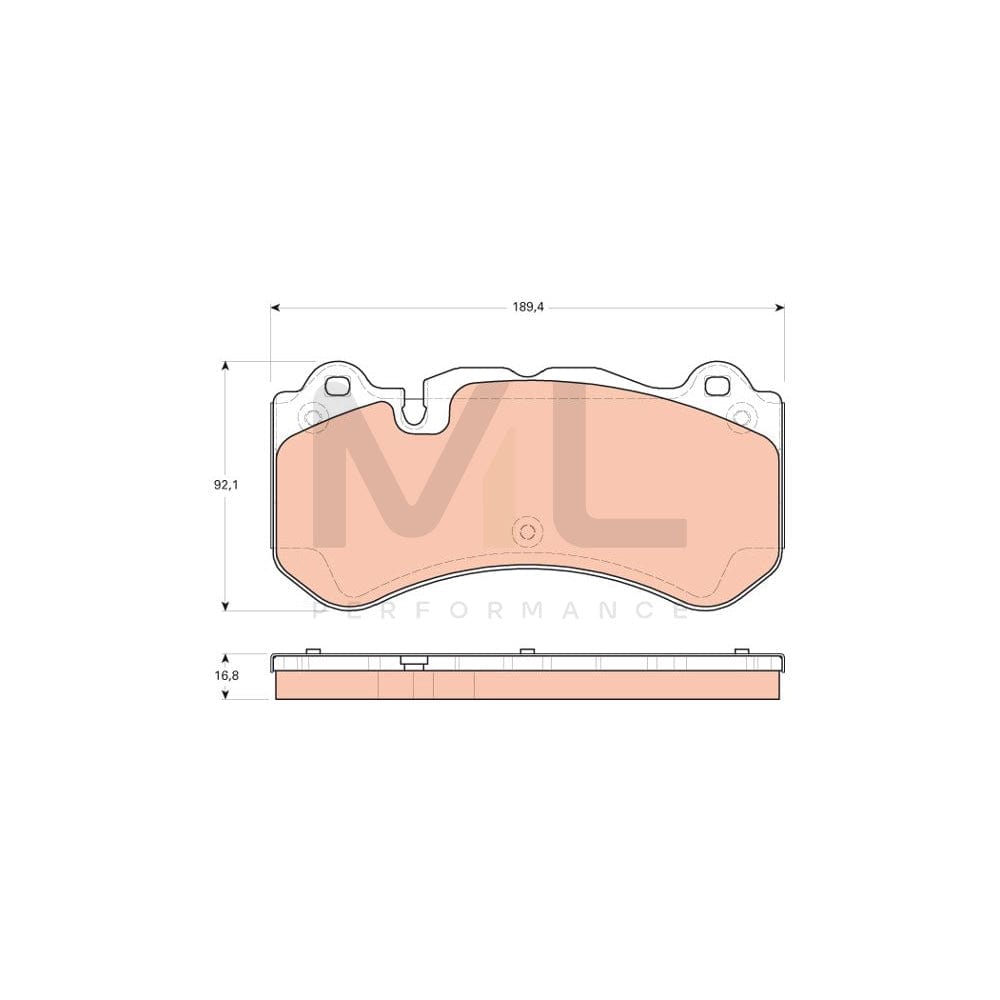 TRW Gdb1710 Brake Pad Set Prepared For Wear Indicator