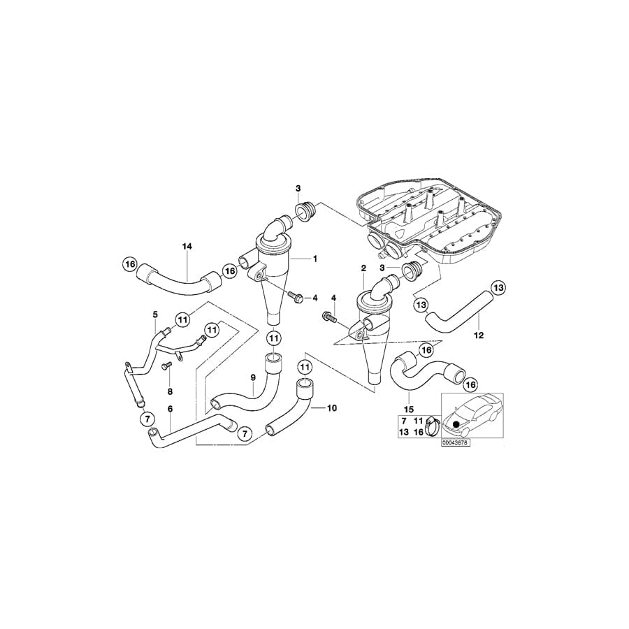 Genuine BMW 11151407935 E52 Oil Pipe Outlet (Inc. Z8)