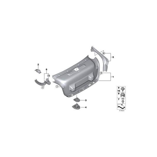 Genuine BMW 51497383562 F90 G30 Trim Cover, Hinge, Trunk Lid, Left (Inc. 518d, 540iX & 530e)