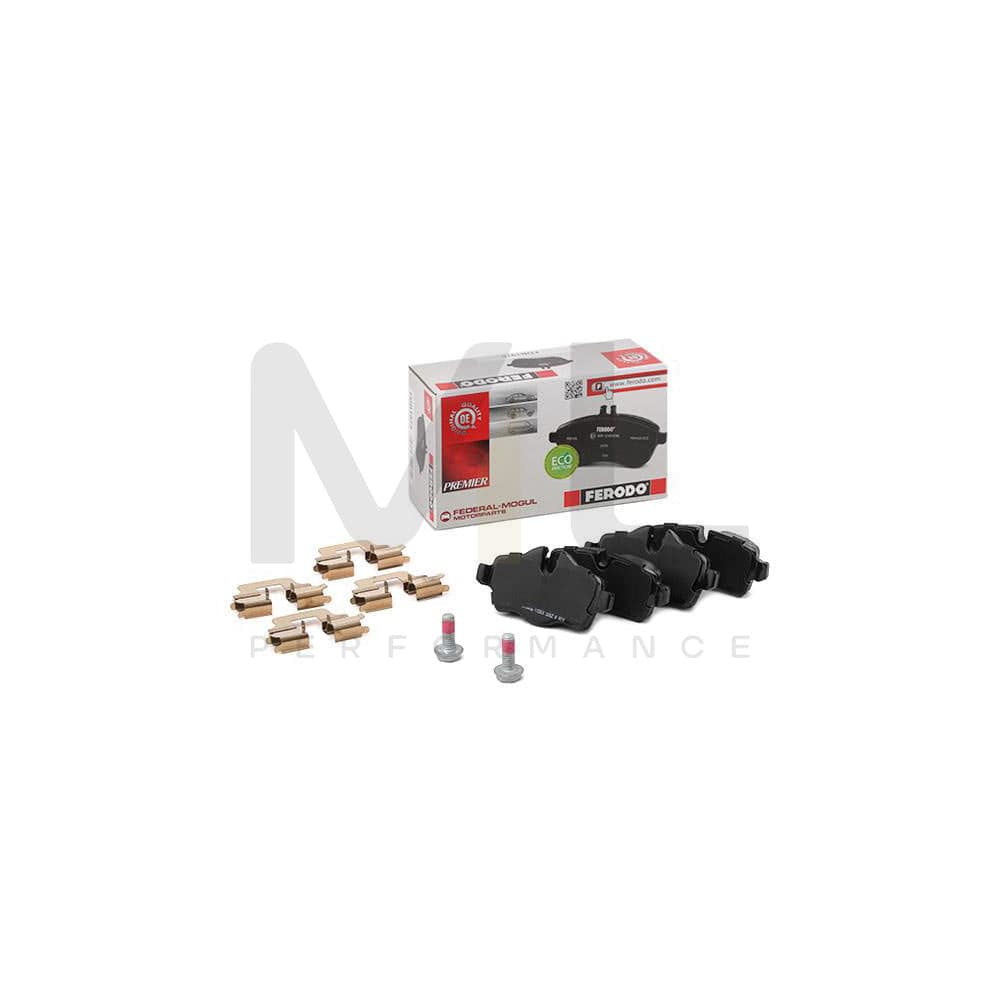 Ferodo Premier Eco Friction FDB1975 Brake Pad Set Prepared for Wear Indicator, With Brake Caliper Screws, With Piston Clip, With Accessories