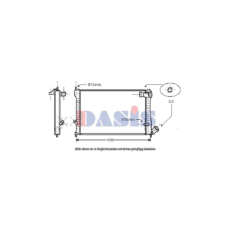 AKS Dasis 060004N Engine Radiator for Citroen Xantia