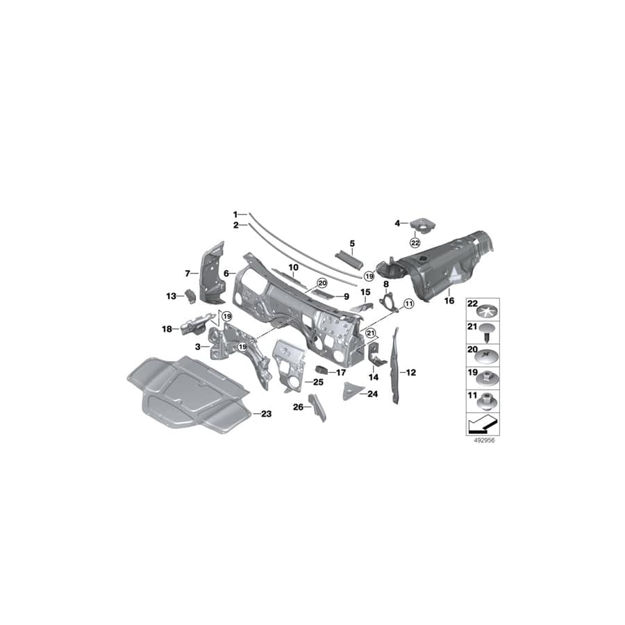Genuine BMW 51487398061 G02 G01 Sound Insulat., Accelerator Pedal Mod. (Inc. X4 20dX & X3)